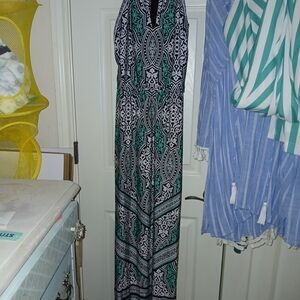 White House Black Market Black Halter Sundress Maxi